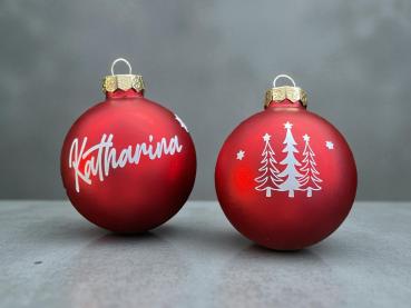 Preview: Weihnachtskugeln personalisiert - Christbaumkugeln - Baumkugeln mit Namen - Weihnachtsschmuck